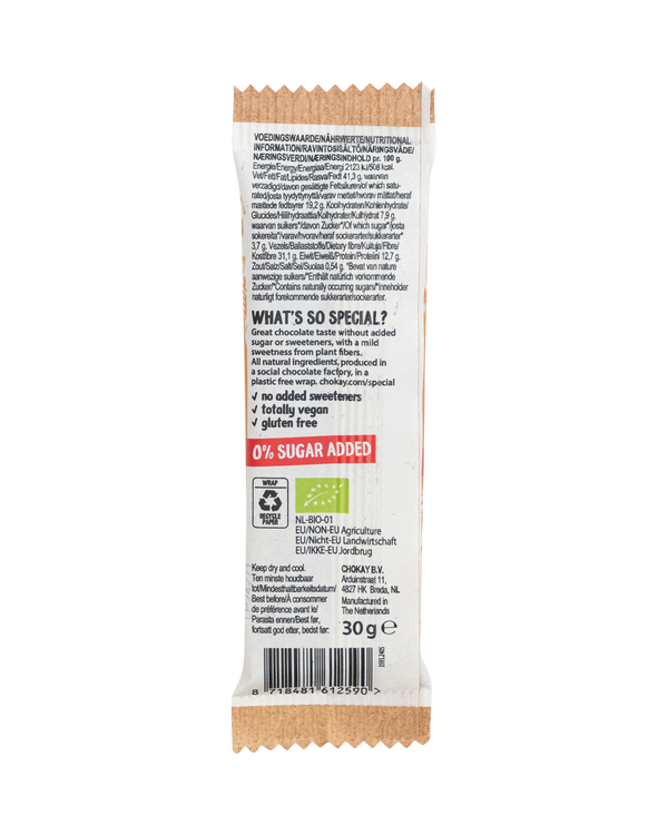 Chokay Økologisk Snack: Extra Mørk Sjokolade, Peanøtter og Karamel