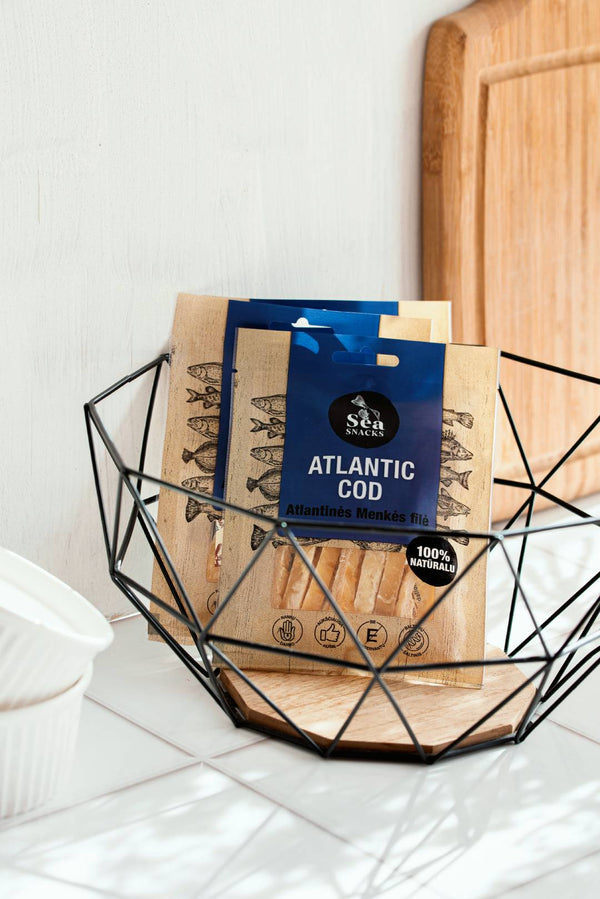 Sea Snacks Dried Atlantic Cod fillet strips
