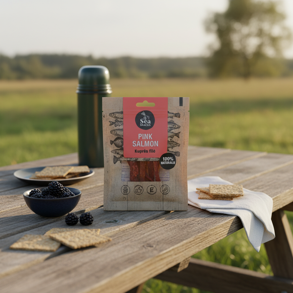 Sea Snacks Dried Pink Salmon fillet strips