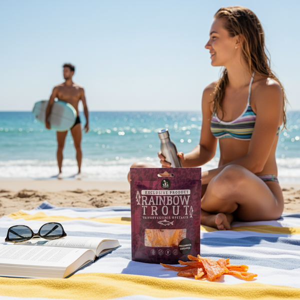 Sea Snacks Dried Rainbow Trout fillet strips