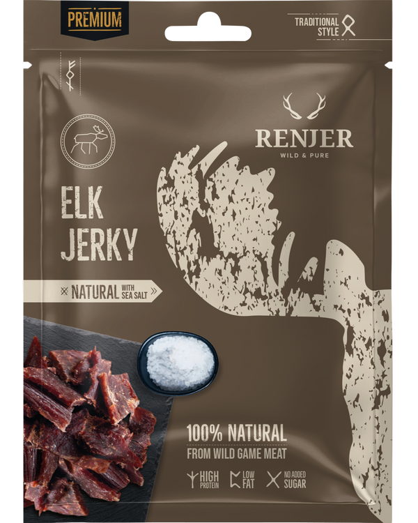 Renjer Elg Jerky med Sjøsalt