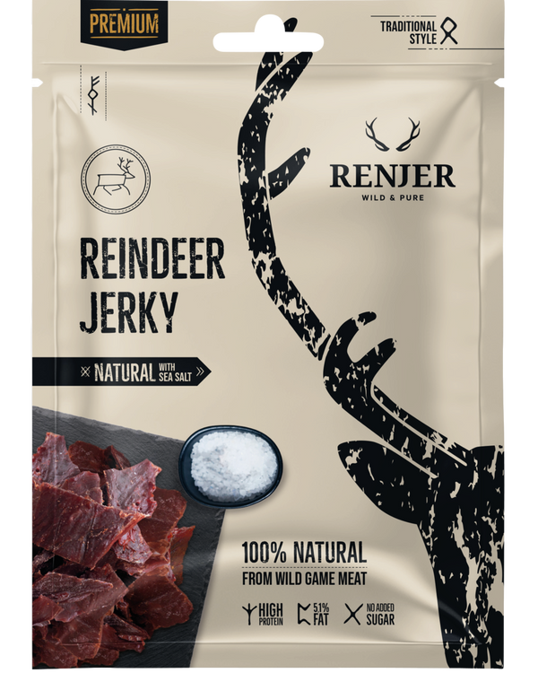 Renjer Reinsdyr Jerky med Sjøsalt