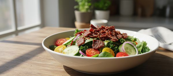 Proteinrik salat med beef jerky