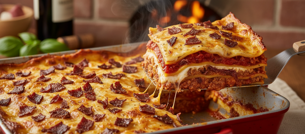 Lasagne med beef jerky
