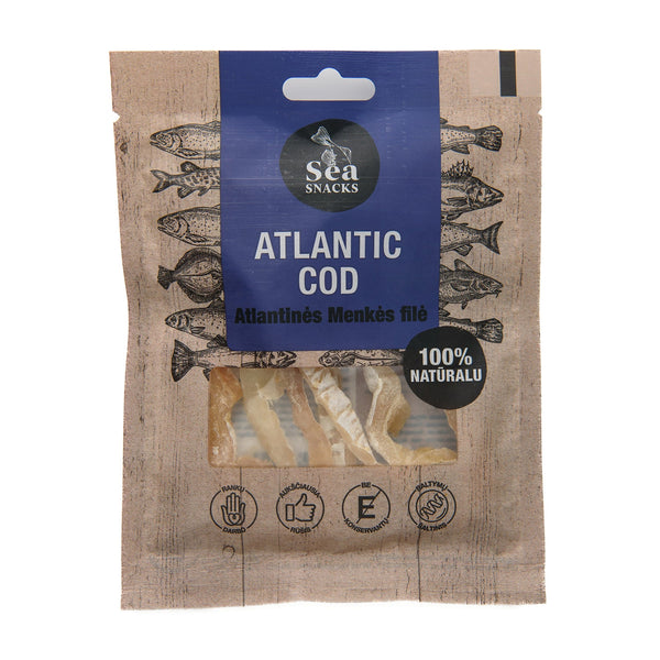 Sea Snacks Dried Atlantic Cod fillet strips