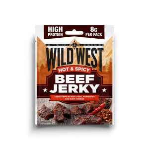 Wild West Beef Jerky Sterk og Krydret, 25 g pose
