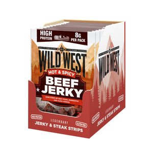 Wild West Beef Jerky Sterk og Krydret, display