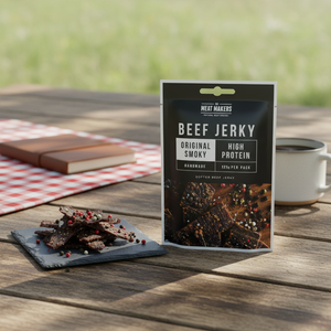 Meat Makers Beef Jerky Smoky 25g snacksituasjon