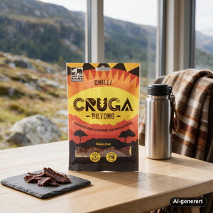Cruga Biltong Chili snacksituasjon