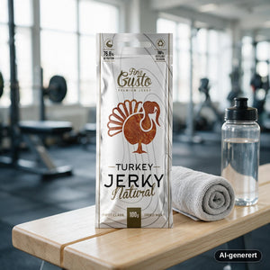 Fine Gusto Kalkun Jerky Naturell i bruk