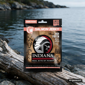 Indiana Laks Jerky Teriyaki snacksituasjon