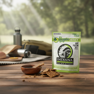 Indiana Vegansk Jerky Original i bruk