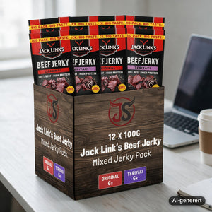 Jack Links Beef Jerky Mix 12 x 100g snacksituasjon