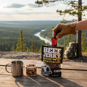 Kuivalihakundi Beef Jerky Fem Pepper i bruk