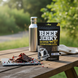 Kuivalihakundi Beef Jerky Fem Pepper snacksituasjon