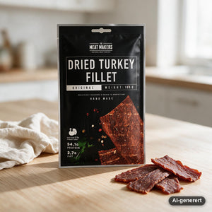 Meat Makers Toerket Kalkun Filet 100g i bruk