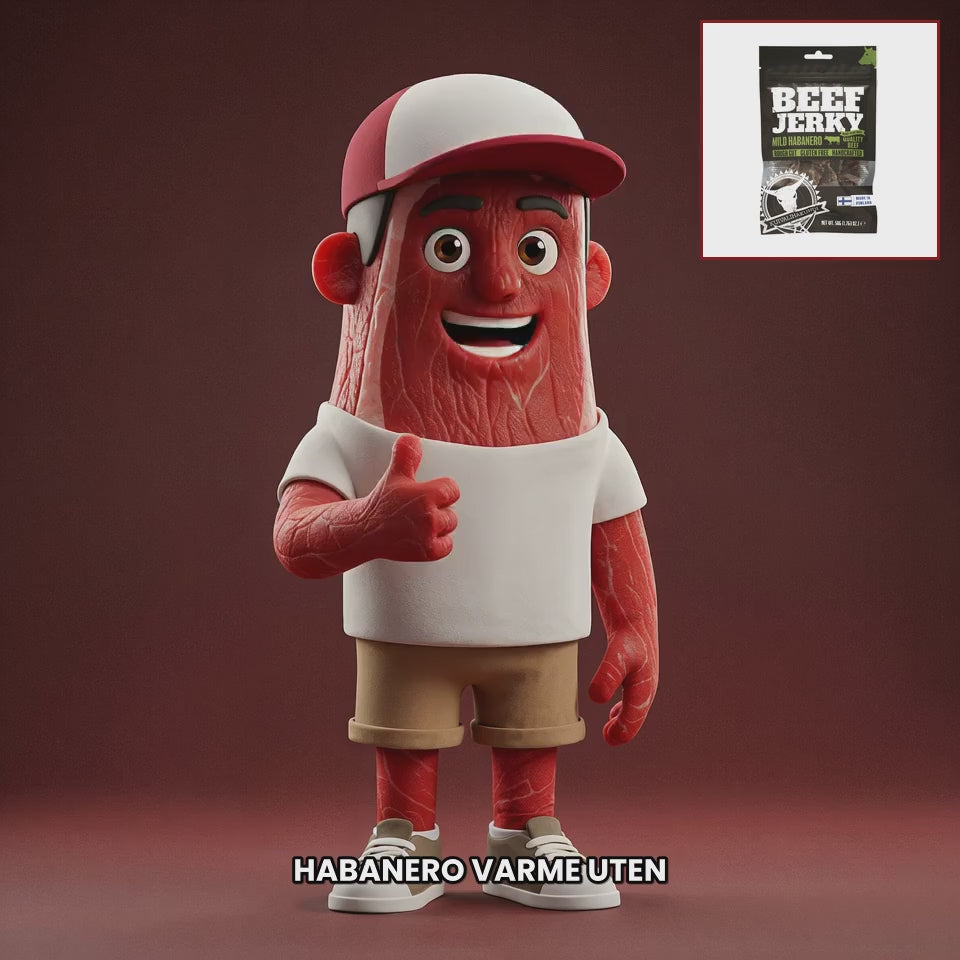 Chuck mascot kuivalihakundi-beef-jerky-mild-habanero NO