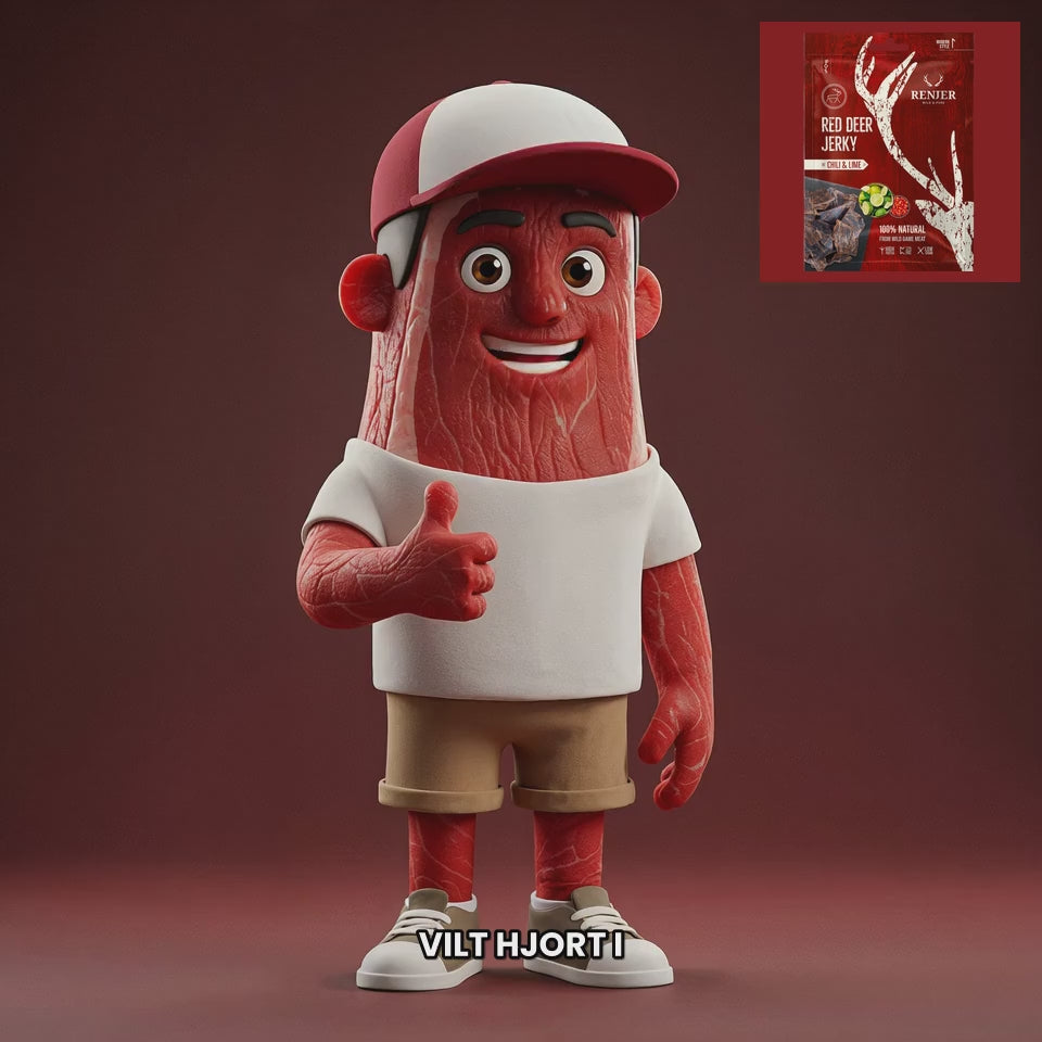 Chuck mascot red-deer-jerky-chili-lime