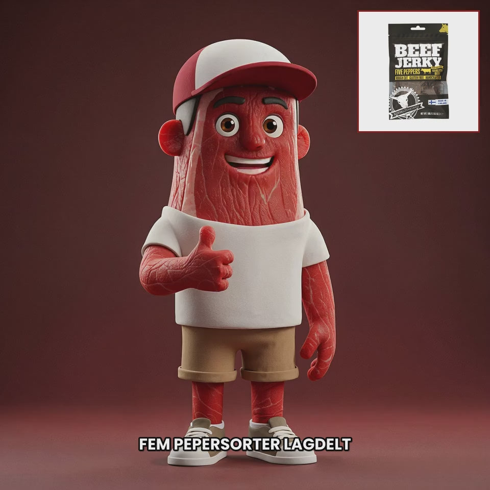 Chuck mascot kuivalihakundi-beef-jerky-five-peppers-new NO