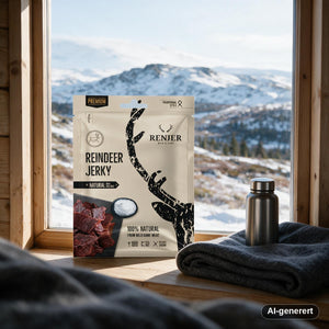 Renjer Reinsdyr Jerky med Sjoesalt i bruk
